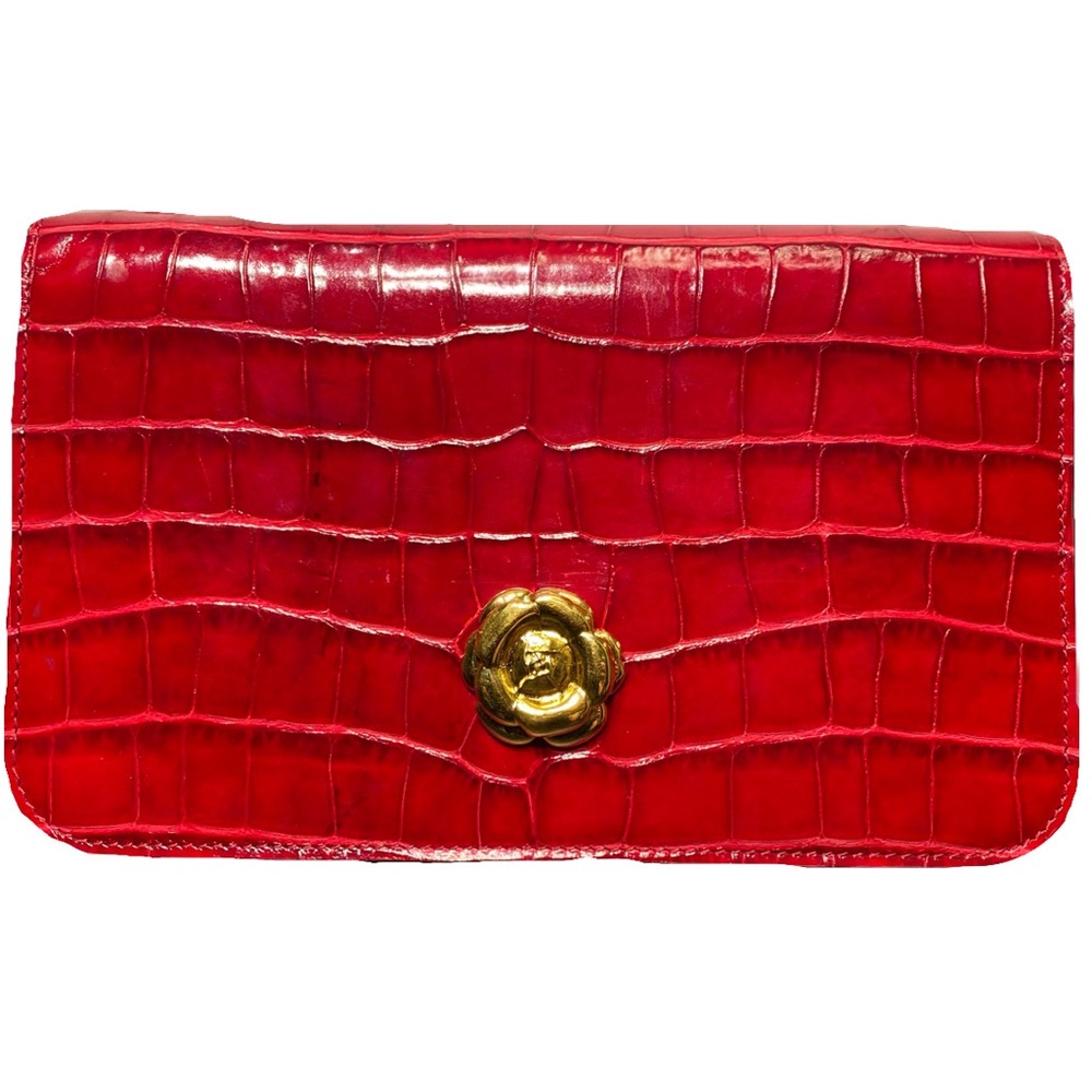 OSCAR DE LA RENTA Crocodile Animal Print Wallet